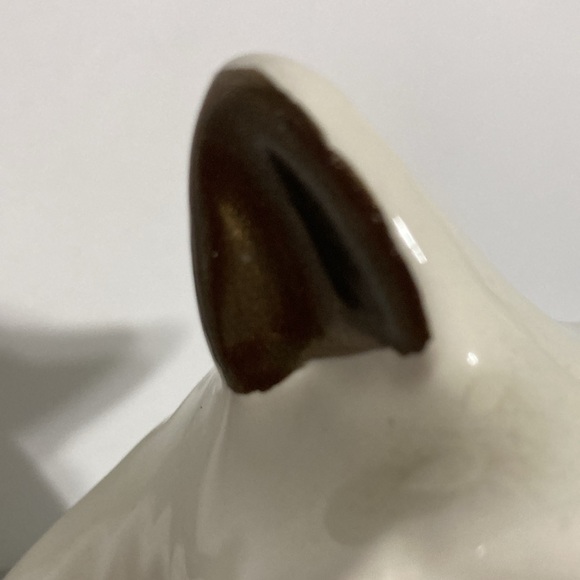 White Ceramic FOX Bronze Accents Candle Holder BETTER HOMES AND GARDENS 5 inches - Picture 4 of 12